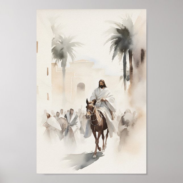 Jesus entrando em Jerusalem, Impressão de Arte de  (Frente)