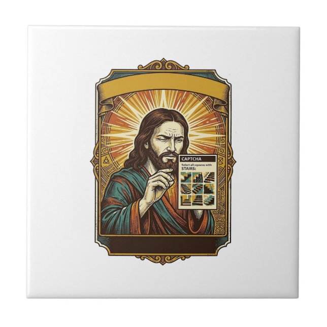 Jesus Escadas Embaçadas Teste Captcha Segurança Te (Frente)