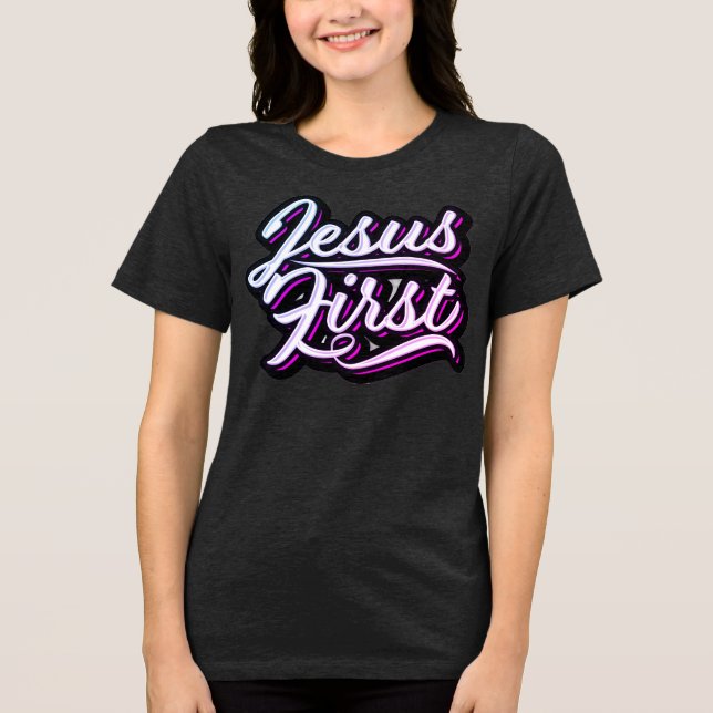Jesus First Pinks and Purples T-Shirt (Frente)
