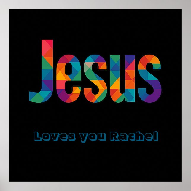 Jesus geometric pattern Glossy Poster (Frente)