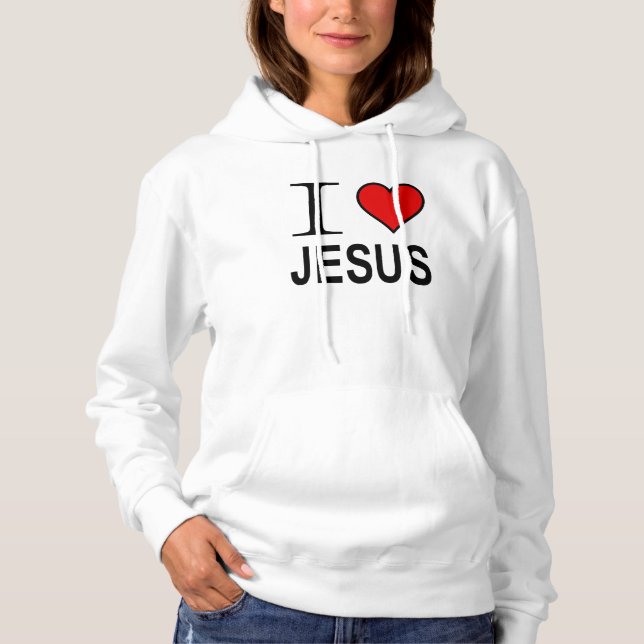 Jesus Gifts I Love Jesus Logo fleece pullover (Frente)
