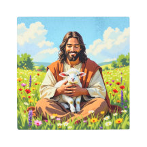 Jesus holding a Lamb | Religious Christian