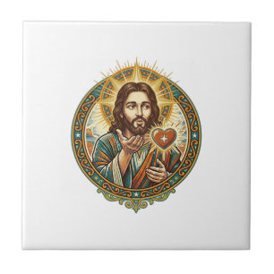 Jesus Mandando Beijo Coração Vermelho Botão Curtir