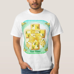Jesus me ama a camiseta da Cruz Cristã