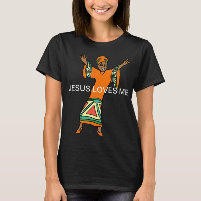 Jesus me ama a camiseta da mulher (Frente)