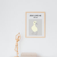 Jesus me ama John 3:16 Poster do Pato Bebê