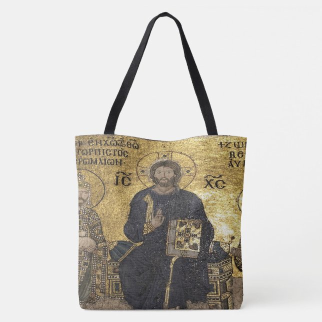 Jesus mosaico em hagia sophia Tote Bag (Verso)