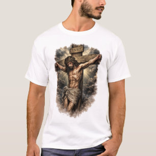 Jesus na cruz camiseta da fé cristã