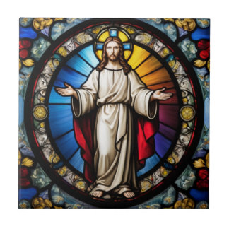 Jesus no estilo de vidro manchado