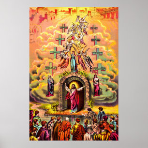 Jesus no poster da porta do céu