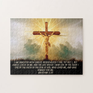 JESUS NO QUEBRA-CABEÇA DE JIGSAW DE CRUZAMENTO