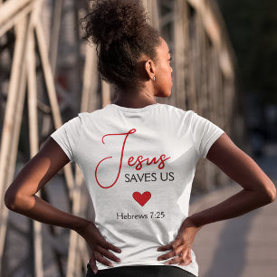 Jesus Nos Salva Coração Vermelho Escritura Hebreus