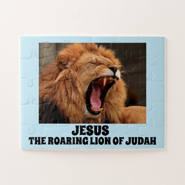 JESUS O LÍON ROARING DE JUDAH JIGSAW QUEBRA-CABEÇA (Horizontal)