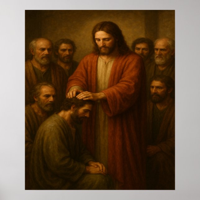 Jesus Ordenando Apostles ™ LDS Wall Art Impressão (Frente)
