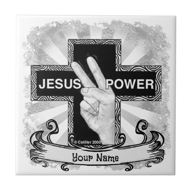 Jesus Power Christian Cross (Frente)