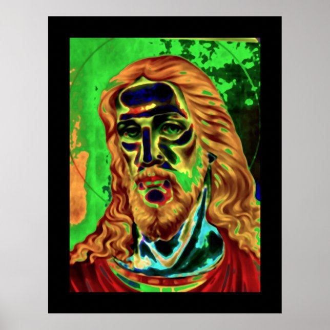 Jesus Psychedelic Art Nouveau Poster (Frente)