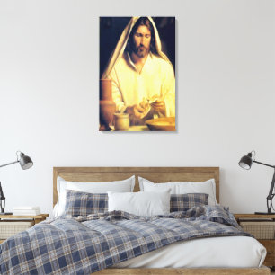 Jesus que quebra canvas do pão