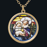 Jesus & rainha da colar do vitral do céu<br><div class="desc">Jesus & rainha da colar da janela de vitral do céu</div>