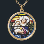 Jesus & rainha da colar do vitral do céu<br><div class="desc">Jesus & rainha da colar da janela de vitral do céu</div>