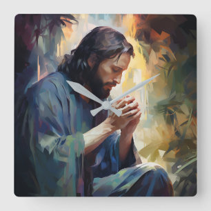 Jesus Rezando Relógio de Parede