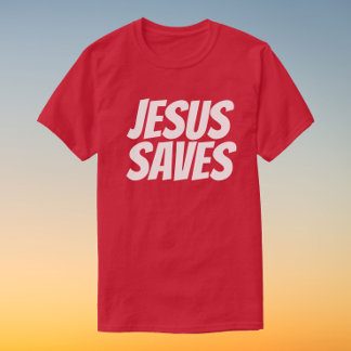 Jesus salva camiseta cristã de salga curta