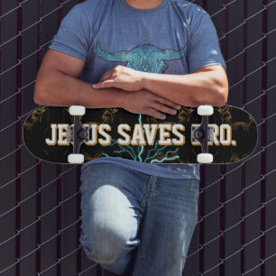 Jesus Salva Irmão. Skate de sangue vermelho abstra