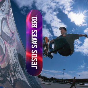 Jesus Salva Irmão Skateboard Abstrato Vermelho