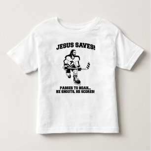 Jesus salvar a camiseta engraçada do hóquei