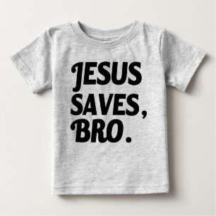 Jesus salvar, camisa engraçada do bebê de Bro