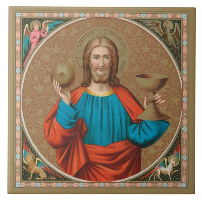 Jesus Segurando a Eucaristia (SNV 050) (Frente)