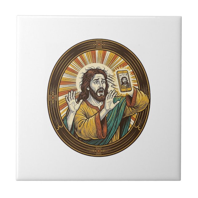 Jesus Selfie Acidental com Câmera Frontal e Papada (Frente)