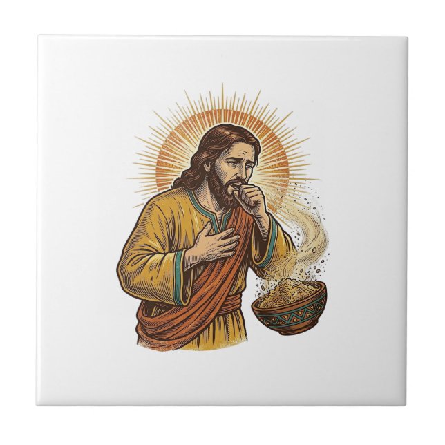 Jesus Sufocando com Migalha de Chip de Tortilla Se (Frente)