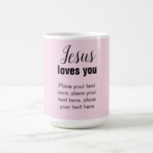 Jesus te ama com sua mensagem, caneca cristã