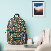 "Jesus tem as minhas costas" Mochila Floral de Imp