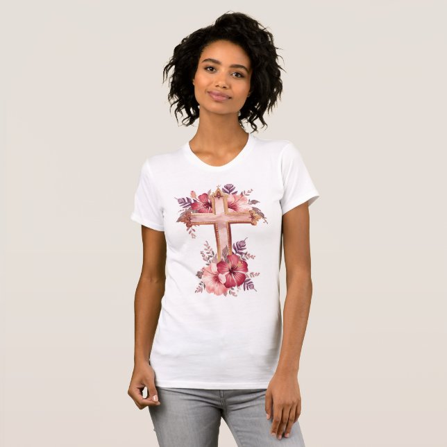 Jesus [Theme] Camiseta Feminina Fé Brasil Presente (Frente Completa)