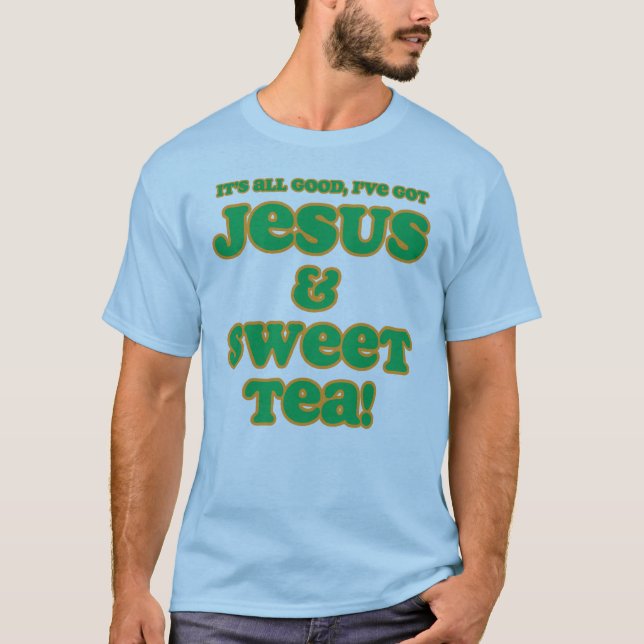 Jesus & verde doce da camisa do chá (Frente)