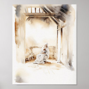 Jesus Watercolor Art Impressão - Lar Religioso Ser