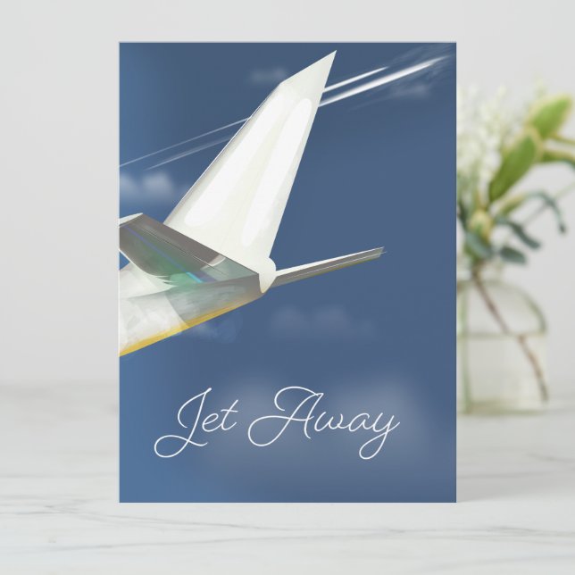 Jet Away poster de viagens. (Em pé/Frente)