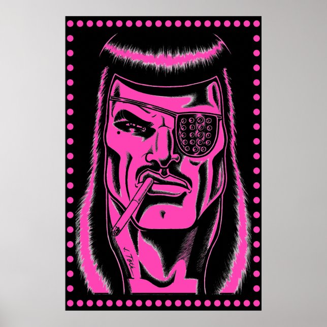 Jet Latex™/Studs/Hot Pink/Large Poster (Frente)