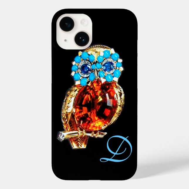 JEWEL OWL MONOGRAM Dourado, Turquase Topaz Azul (Verso)
