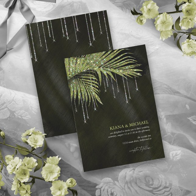 Jewel Palm Leaf Wedding Green ID830 (Criador carregado)