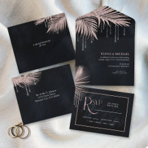 Jewel Palm Leaf Wedding Rosa ID830