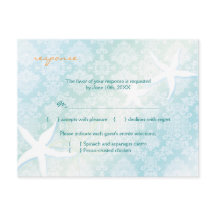 Jeweled Beach Wedding Menu Choice RSVP