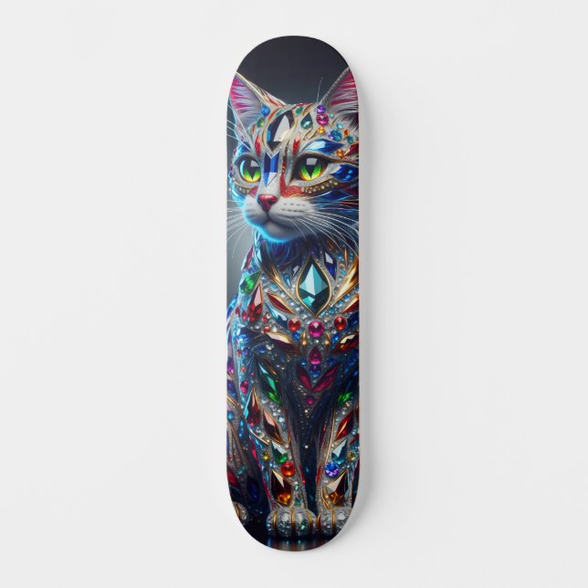 Jeweled Cat Skateboard (Frente)