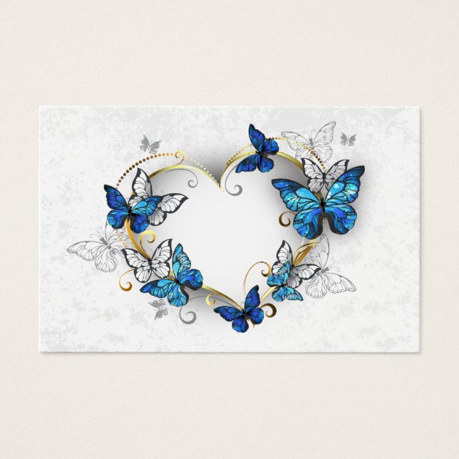 Jewelry Heart with Butterflies Morpho (Frente)