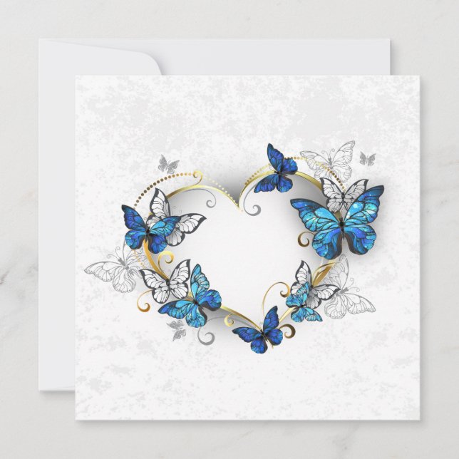 Jewelry Heart with Butterflies Morpho (Frente)
