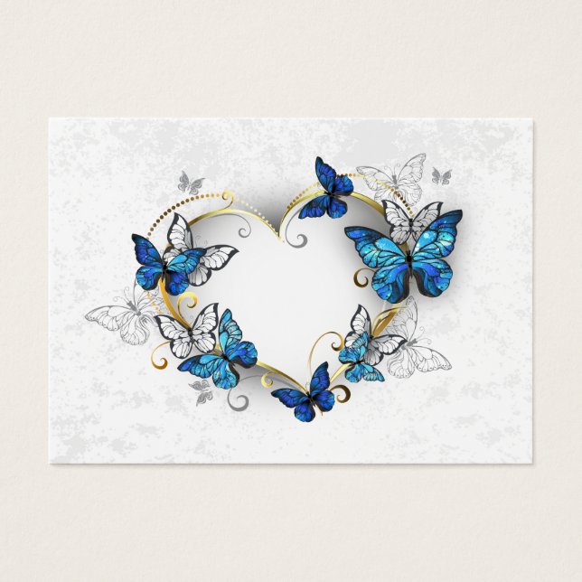 Jewelry Heart with Butterflies Morpho (Frente)