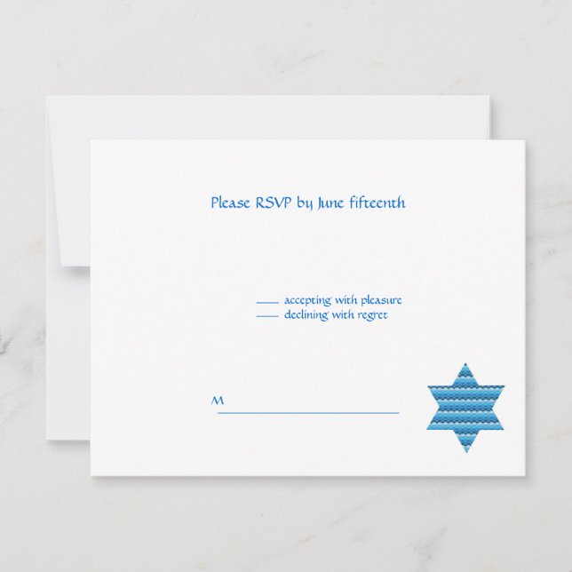 Jewish Star David Twins B'Nai Bnai Mitzvah RSVP (Frente)