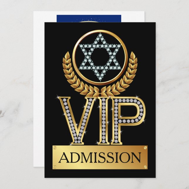 Jewish Star: David VIP Admission Convite (Frente/Verso)