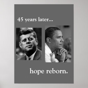 JFK / OBAMA POSTER - HOPE REBORDA